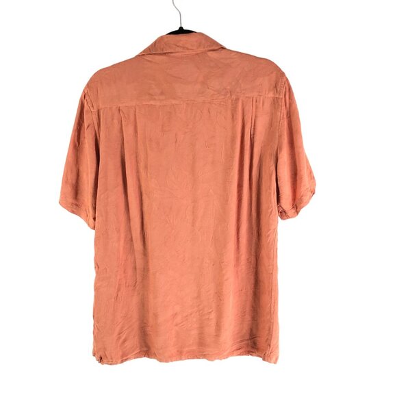 Campia Moda Mens Button-Down Short Sleeve Hawaiian Shirt Orange Size M - Picture 2 of 3